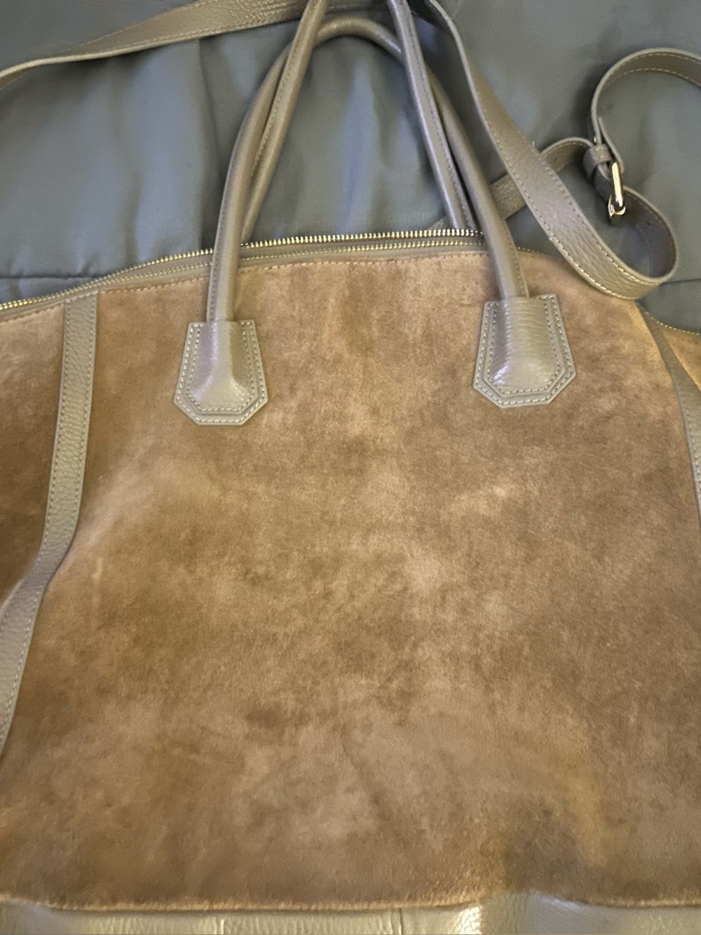 Classic Suede Tote Bag in Brown